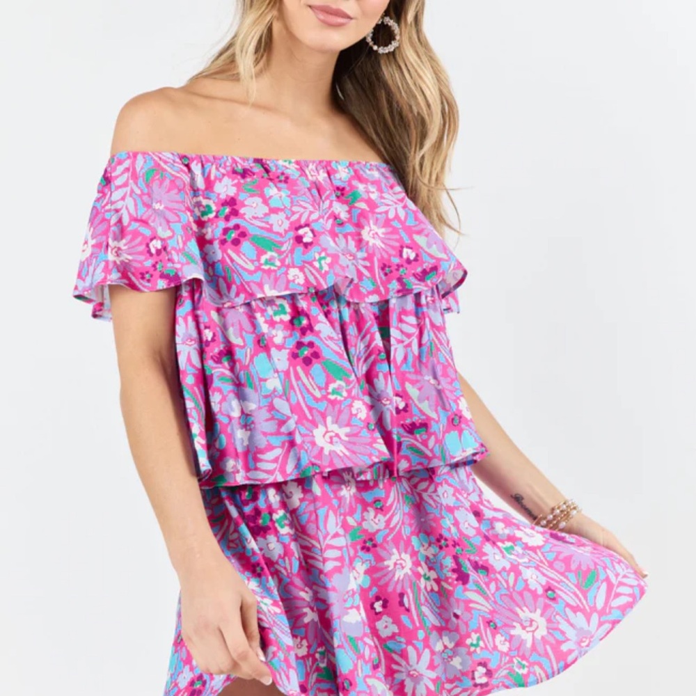 Floral Off-Shoulder Top and Skirt Set